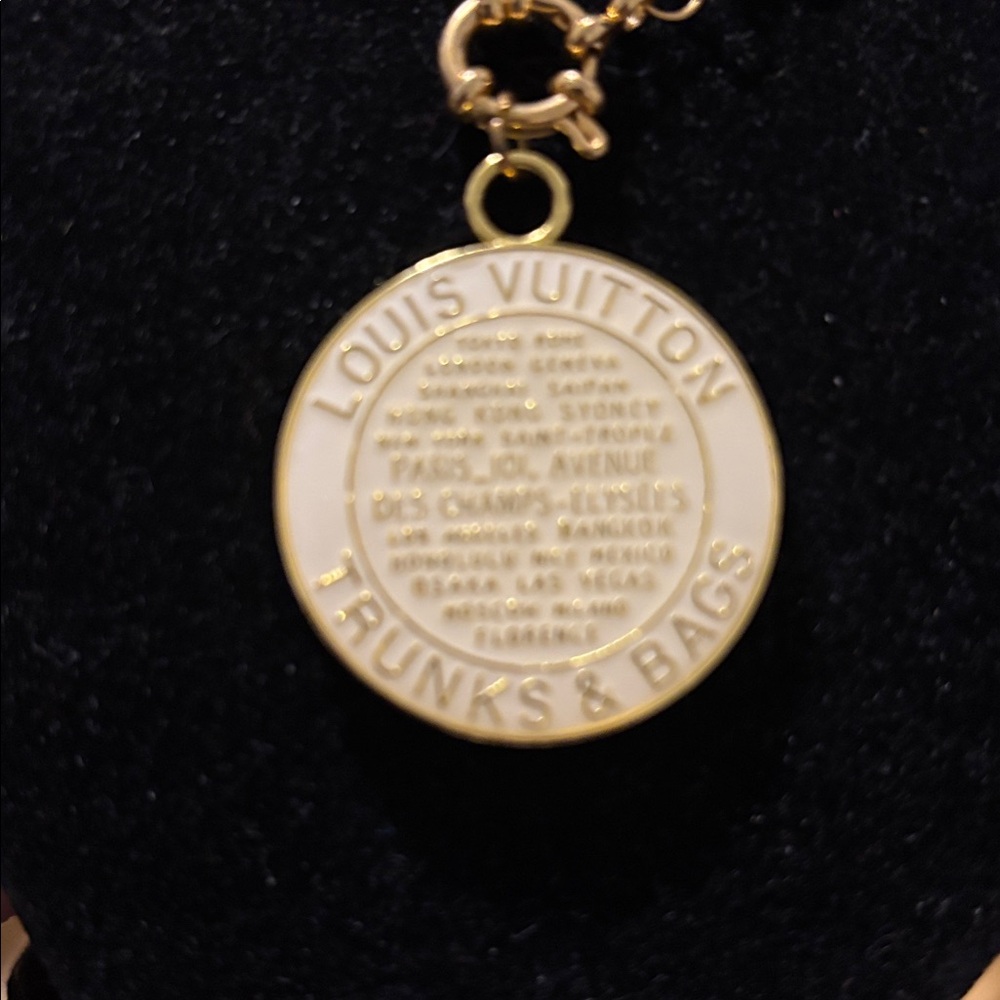Upcycled Louis Vuitton Pendant with unbranded Gold Tone Chain Necklace - Picture 2 of 3